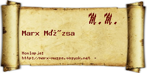Marx Múzsa névjegykártya